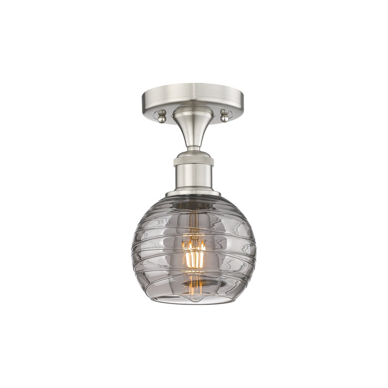 1 - Light Semi Flush Mount, 8.25" H x 13.75" W x 13.75" D, Satin Nickel