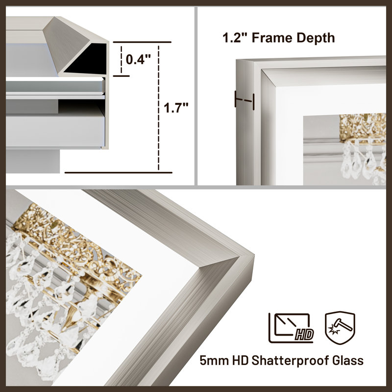 Miroir de salle de bain à DEL New Rockford, 40 po x 24 po, Rectangulaire, Nickel brossé