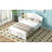 Full Size Wood Platform Bed with Headboard, White