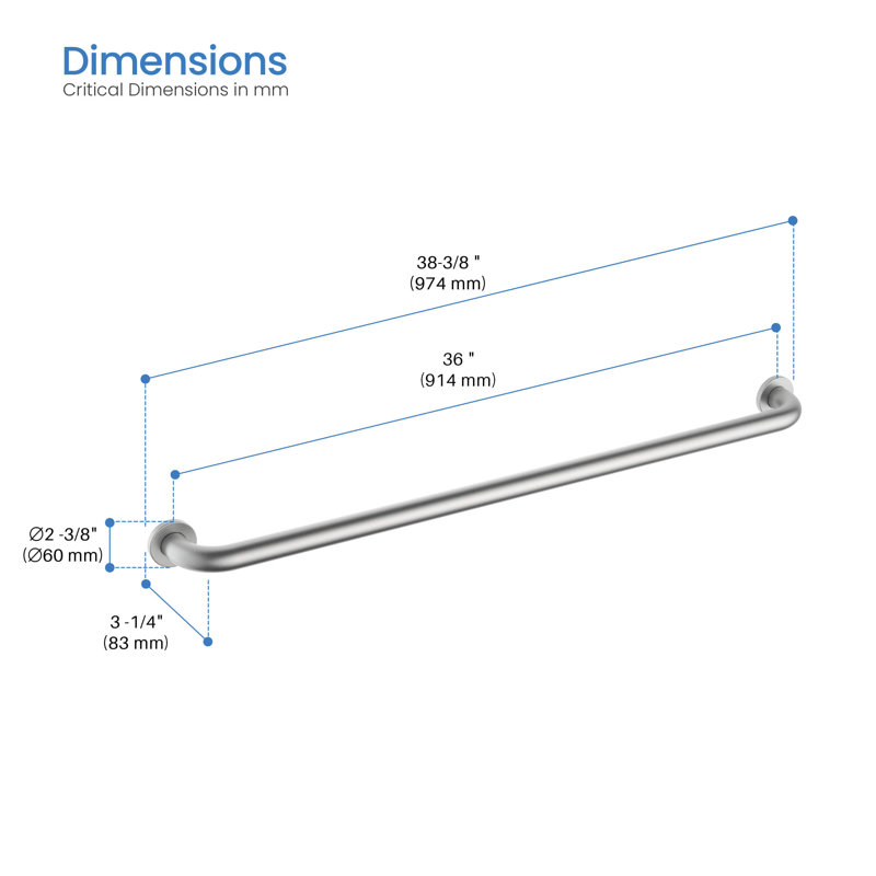38.38'' Grab Bar, Silver