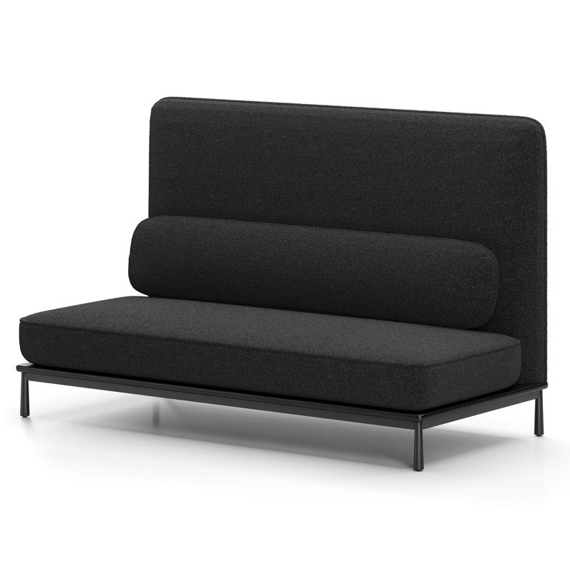 Arc Sofa Two-Seater High Back Middle, Divina Melange 170, Black Oak