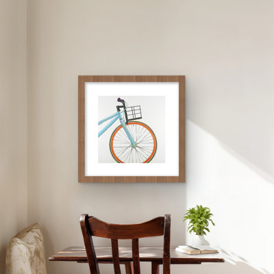 Orange and Blue Bike - Contemporary Framed Matted Print