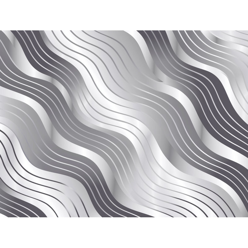Rideaux hypnotisant à motif de rideaux à vagues monochromes - 2 panneaux, L 20 po x L 52 po