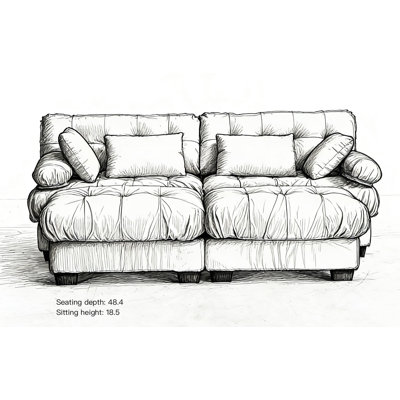 U Shaped Sectional Couches for Living Room,Modular Sectional Sofa Cloud Couch with Ottoman, Deep Seat Loveseat Comfy advanced flannelette Oversized So