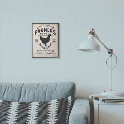 « agriculteurs market coq animal texture design word », impression sur toile