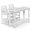 Ensemble de 3 barres d'extérieur pour patio avec table rectangulaire et chaises en PEHD-641775104