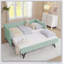 Lit de jour en vichy douillet avec canapé-lit gigogne, port USB et forme de vague adorable-129431938