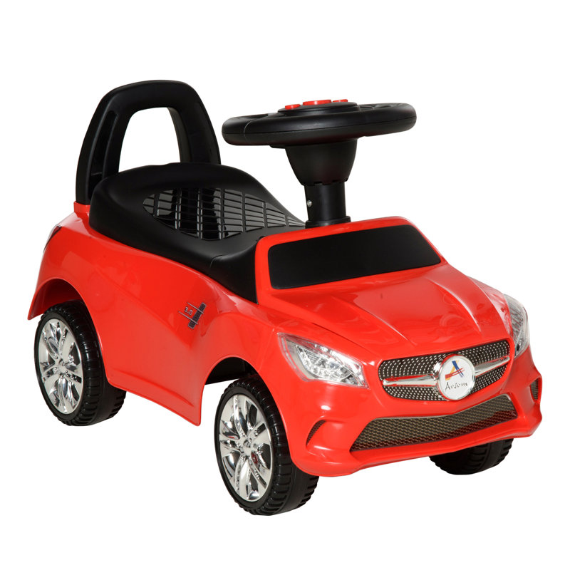 Red Toddler Foot-to-Floor Ride-On Car with Horn and Storage