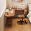 Bureau brun en bois massif en forme de L-1479493623-1479493621