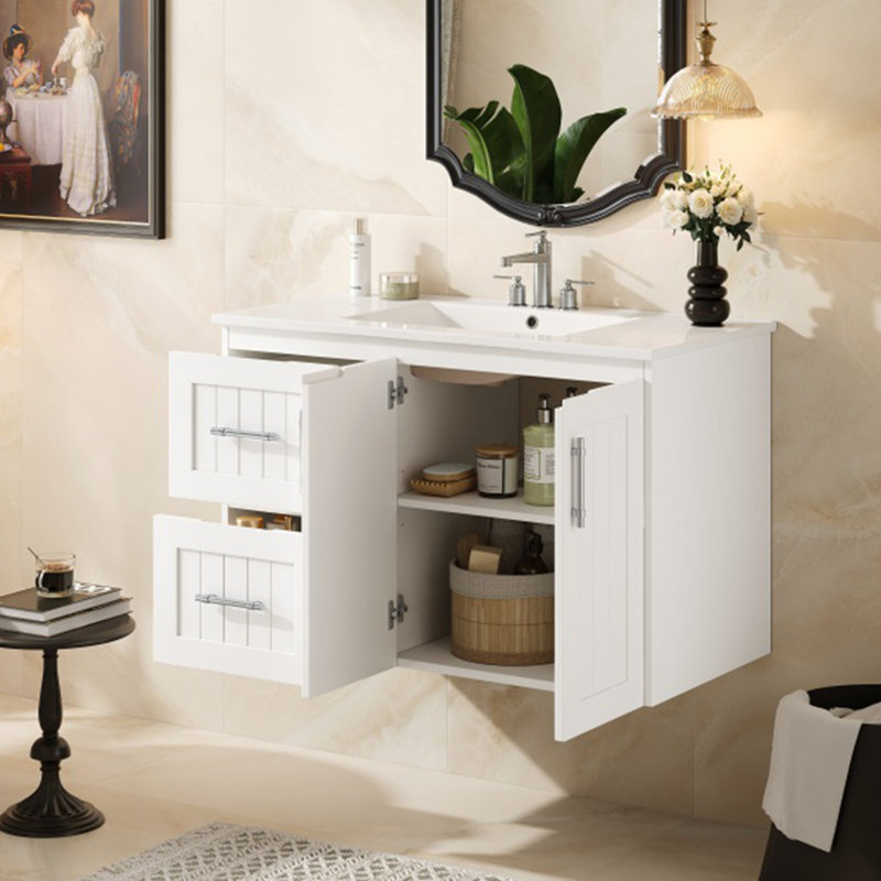 Meuble-lavabo mural 36 po, White