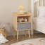 Table de chevet avec tiroir pliable en tissu, table de bout à 2 niveaux, table d'appoint avec rangement-1080092275