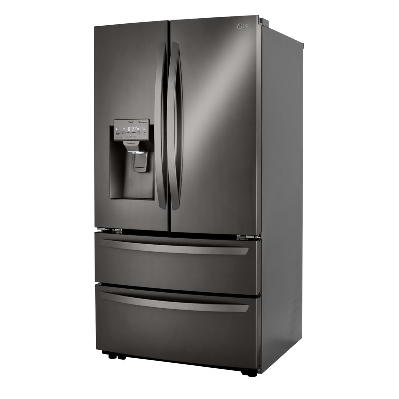 LG 36" Counter Depth French Door Refrigerator 22 cu. ft. Smart Refrigerator, Black Stainless Steel