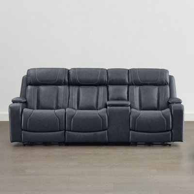 Canapé inclinable électrique 96,5 po Alburtis avec console, trois moteurs, appui-tête électrique, lombaire électrique et super zéro gravité