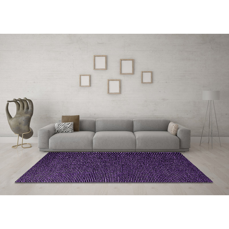Tapis Mid-Century 277 mauves lavables à la machine, Carré de 6 pi