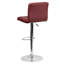 Tabouret de bar contemporain réglable en ajustable en vinyle matelassé avec base en chrome Ahlijah-29471283