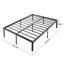 Madilee Full Metal Platform Bed Frame Heavy Duty Steel Slat Easy Assembly Mattress Foundation-960589417