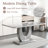 Kimara 7-Piece Modern 63" Rectangular Faux Marble Pedestal Dining Set-947337918-984882713