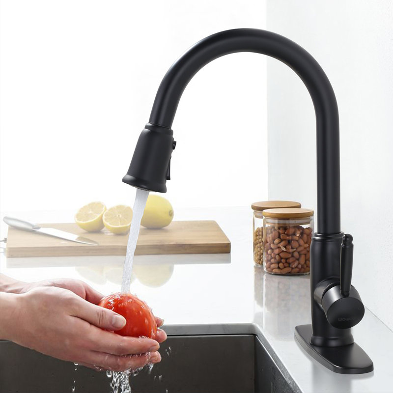 Robinet de cuisine rétractable, Noir