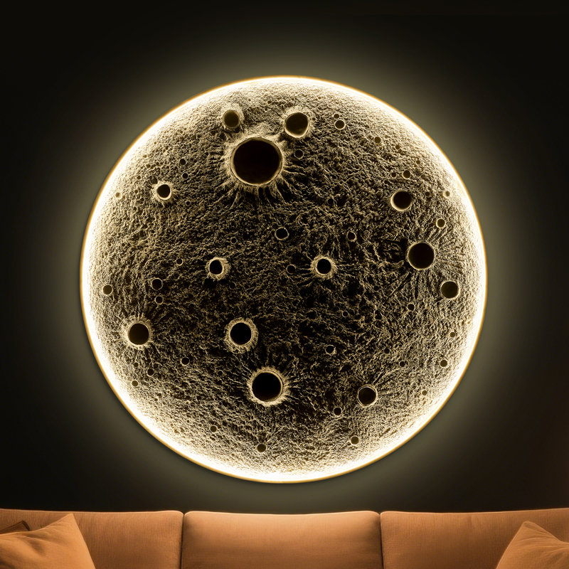 Lumières murales à intensité variable de la lune avec télécommande, lumières DEL modernes enfichables, lampes pour le salon et les chambres à coucher