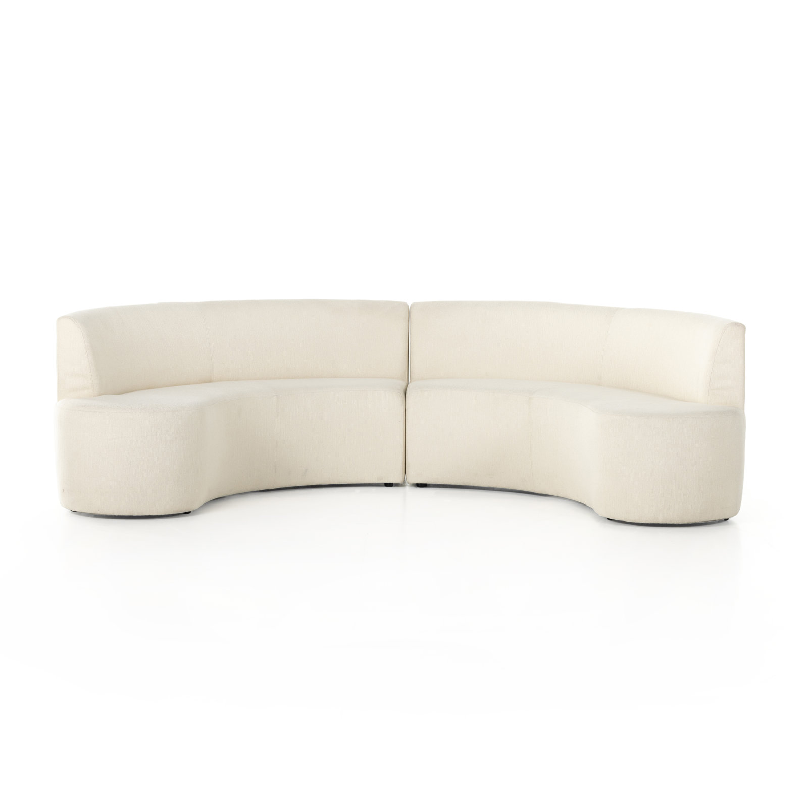 Lorenzo 2 - Piece 106" Curved Sectional, Kerbey Ivory Polyester Blend, Symmetrical