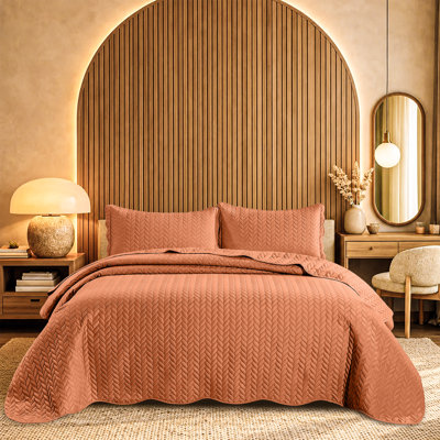 Ensemble d'édredon léger en microfibre avec taies décoratives Oxford