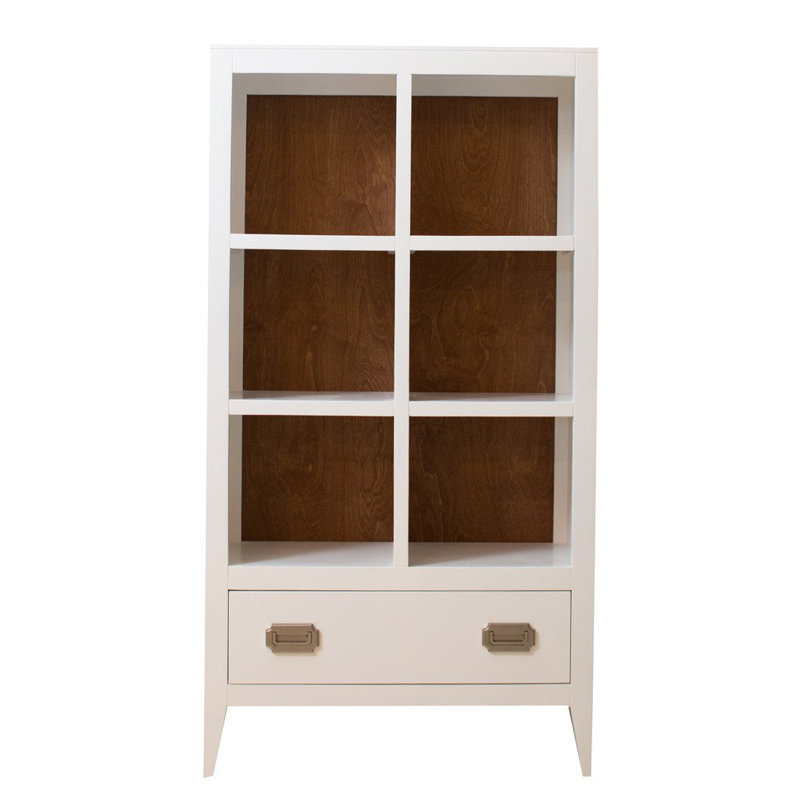 Devon Solid Wood Bookcase, Pewter Gray