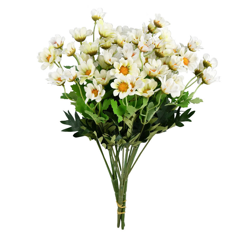14.5" Artificial Wild Daisy Bush, White