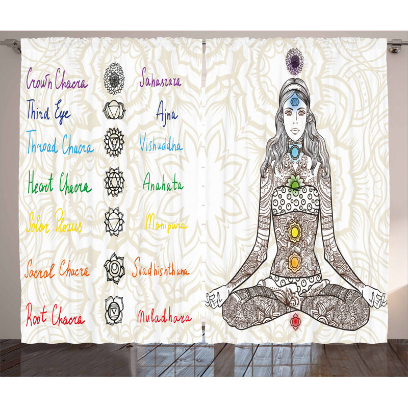 Chakra Semi-Sheer Rod Pocket Curtain Panels, 54" x 90"