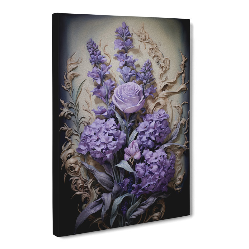 Lavender Flower Baroque No.3 - Wrapped Canvas, 76cm H x 50cm W x 3cm D