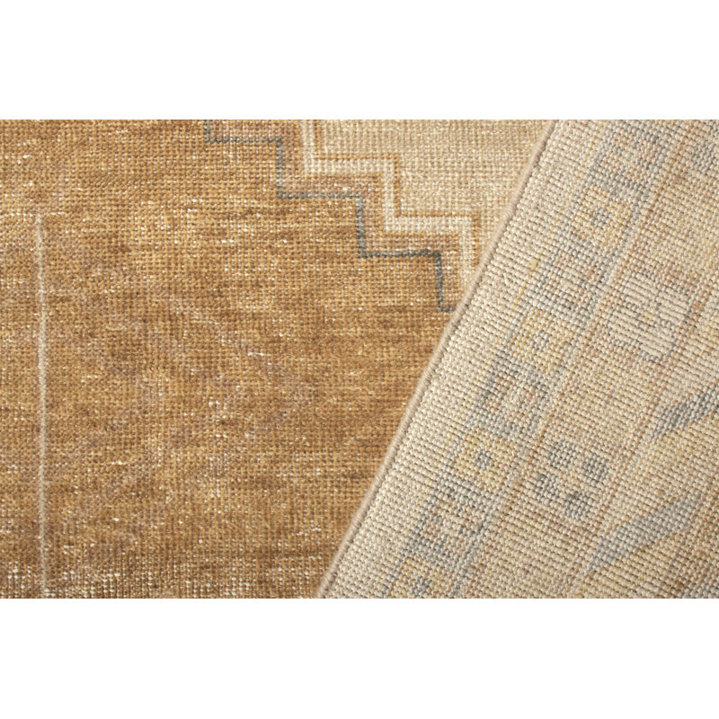 Distressed Homage Hand Knotted Wool Geometric Area Rug, Rectangle 12' x 15'
