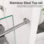 Porte de douche coulissante simple sans cadre-123847732