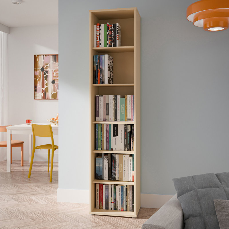 Rydar 214.3cm H x 49.8cm W Standard Bookcase, Cream