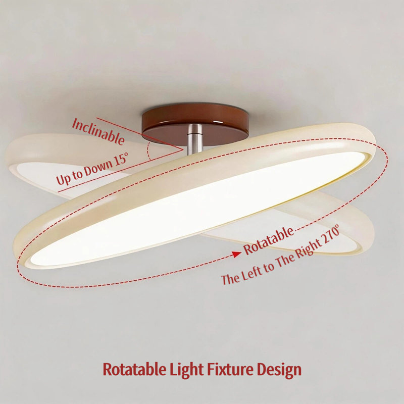 Ultra-thin Led Semi Flush Mount Ceiling Lamp Fixture 20", Cream
