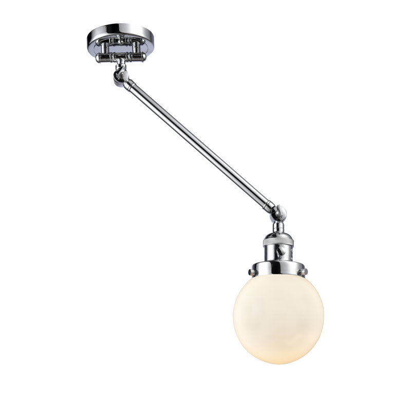 Lampe murale avec bras pivotant 6 po Shauna Beacon, Blanc mat, Incandescente, Chrome poli