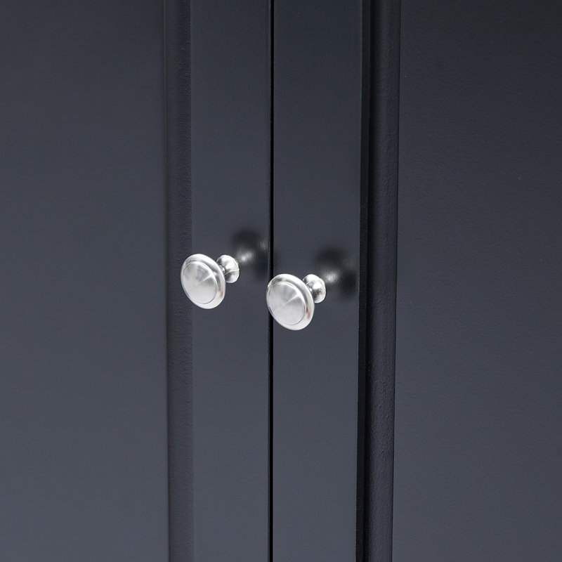 Armoire de rangement haute avec trois tiroirs, Noir