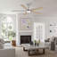 Ventilateur de plafond intelligent à DEL à intensité variable de 52 po, APP et télécommande, moteur CC réversible à 6 vitesses, 3 lumières de couleur, minuterie, pales de bois à double face, tiges verticales de 6 po / 10 po-1898301877