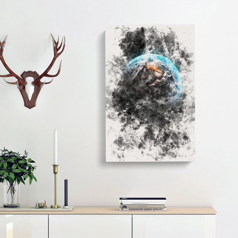 Stars Surrounding Planet Earth - Wrapped Canvas, 60cm H x 40cm W x 3cm D