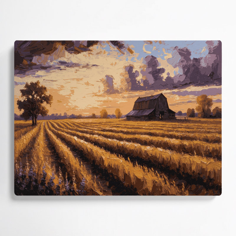 «Farm Evening Sunset», art mural en métal brun, H 16 po x l 20 po