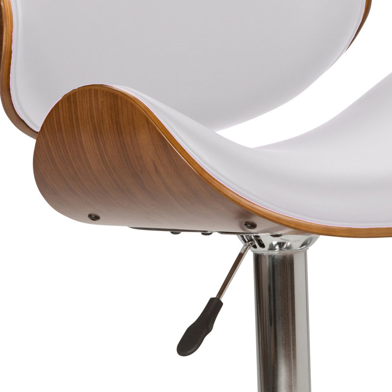 Tabouret de bar pivotant Bentwood , Brun, Blanc