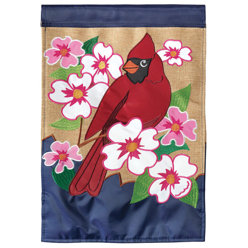 Drapeau de jardin Carrasquillo Cardinal Dogwood, H 42 po x l 29 po
