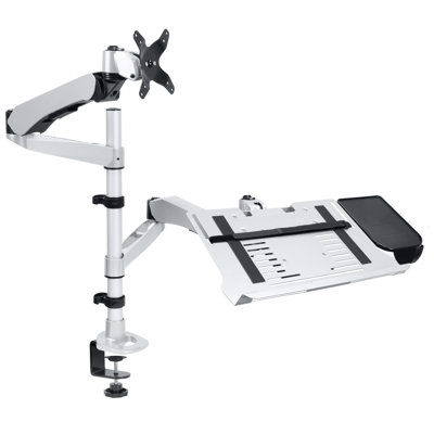 Mount-It Full Motion Single Monitor Mount Fits Screens Up to 27" | Laptops & Tablets Up to 17"