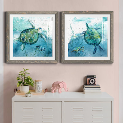 «Island Swim I», ensemble de 2 peintures