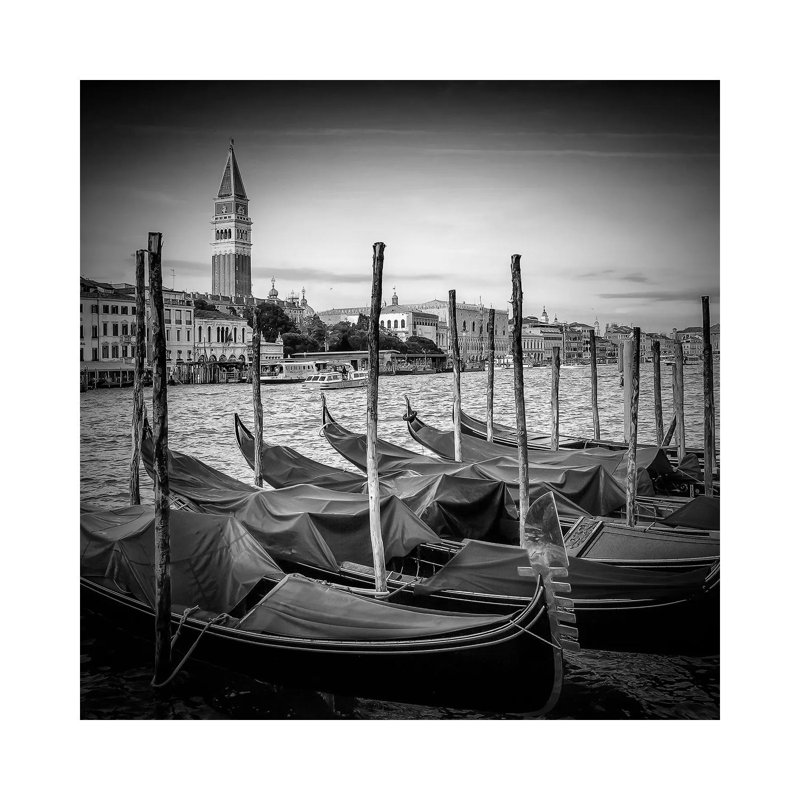 Venice Grand Canal Monochrome by Melanie Viola - Wrapped Canvas Print, 30.48 cm H x 30.48 cm W