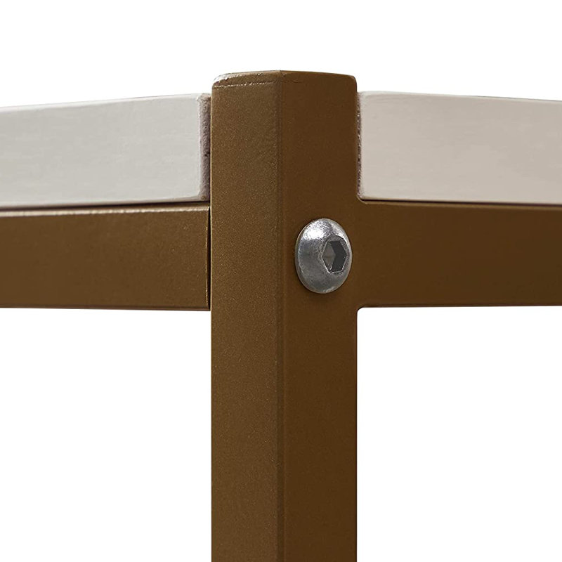 Table basse avec rangement Harless - Table de salon, Blanc / Doré
