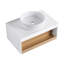 Meuble-lavabo flottant avec lavabo vasque et tablette ouverte, conception moderne peu encombrante-364906929