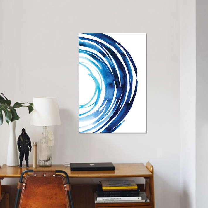 «Blue Vortex II», reproduction sur toile, H 18 po x l 12 po x P 1,5 po, Toile tendue, Pas de tapis