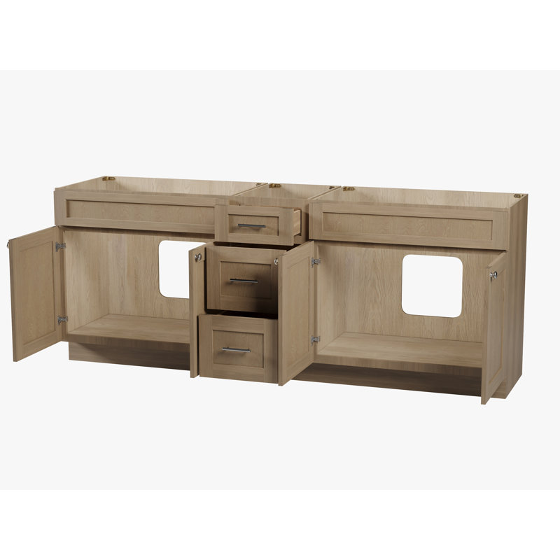 Base de meuble-lavabo double 87 po Disar, Chêne naturel