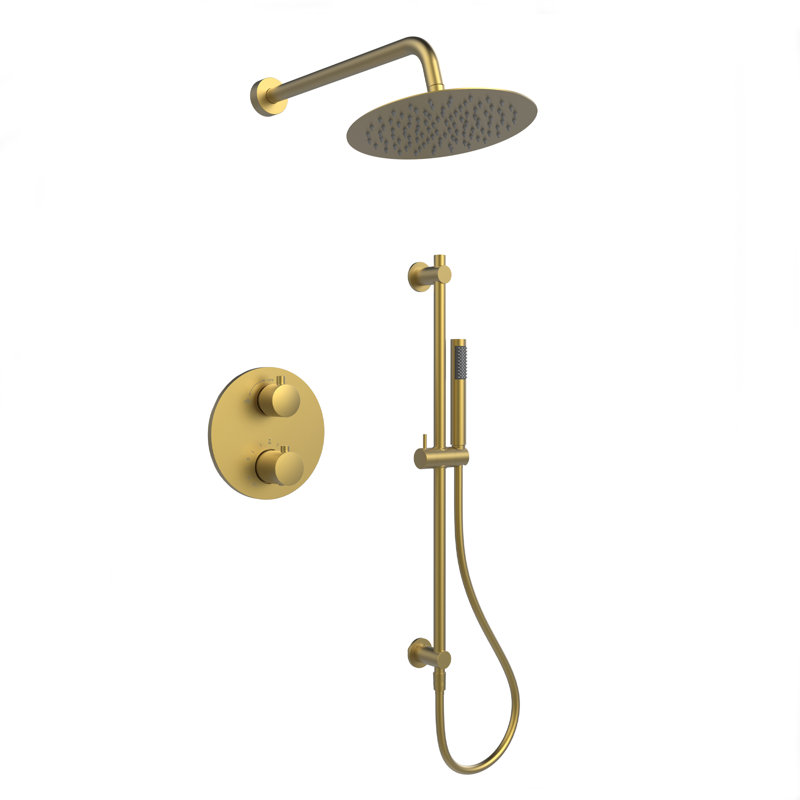 Robinet de douche Melissa avec valve brute, Or brossé