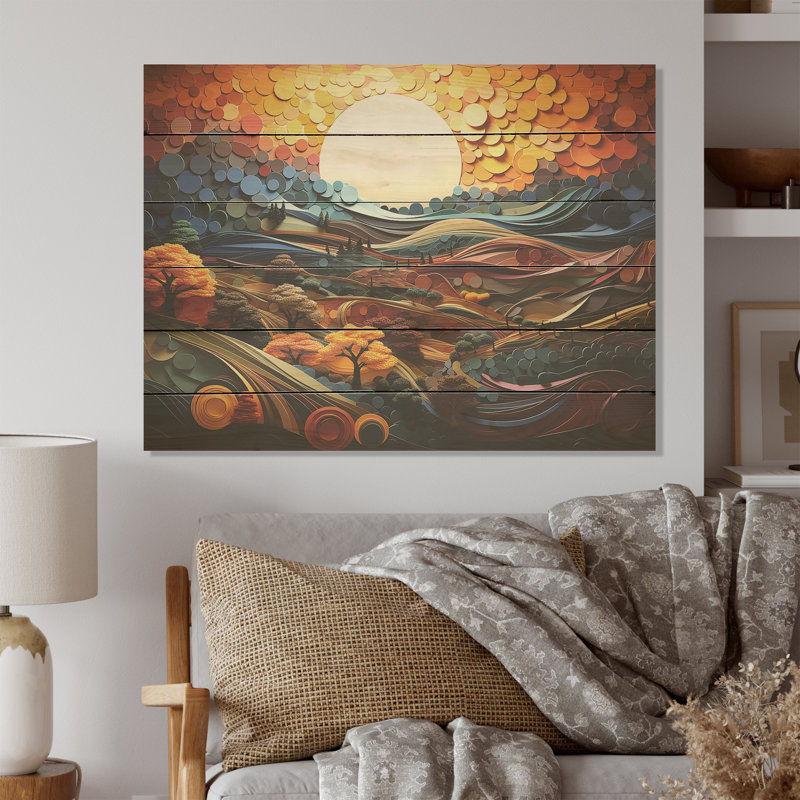 "Countryside Fusion Unveilé I" - Art mural en bois de ferme sur bois de pin naturel, H 10 po x l 20 po
