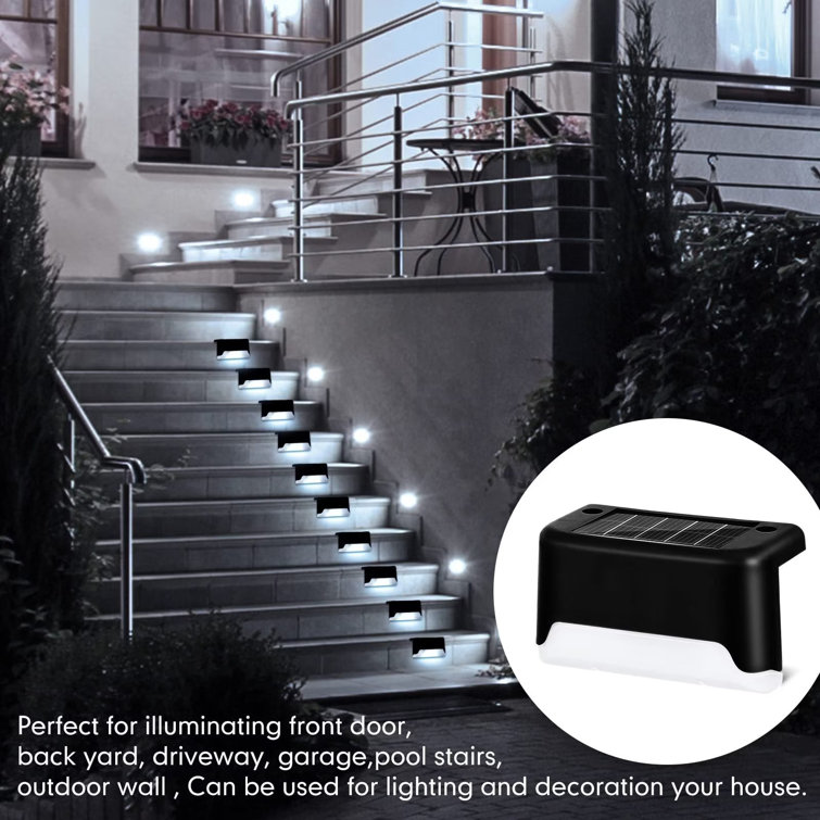 Genkent Low Voltage Solar Powered LED Deck Lights Outdoor Waterproof Step  Light Pack for Fence Yard Pathway & Reviews